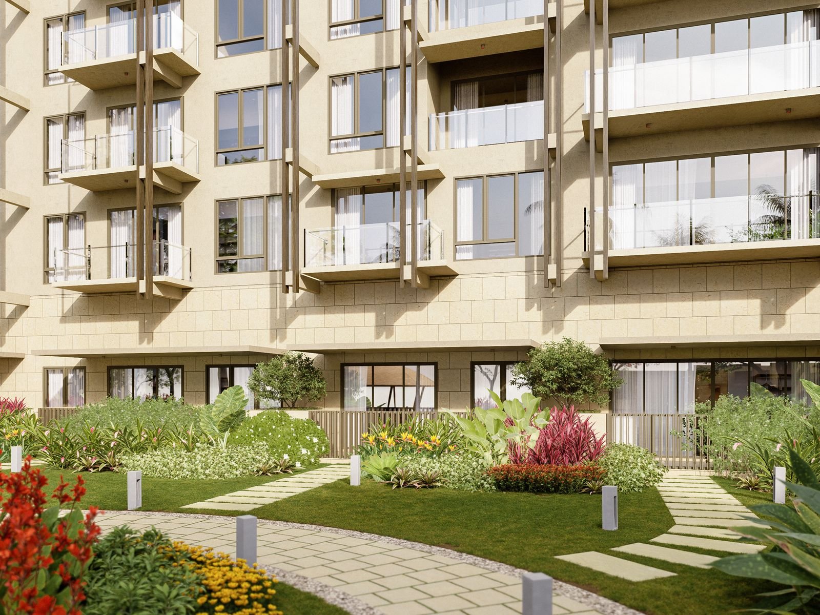 Tower 2 garden pathway — artist’s illustration