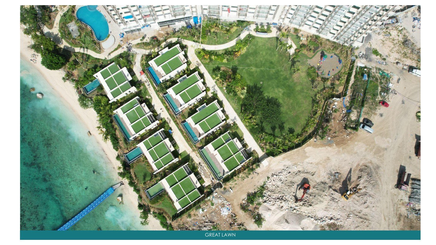 Beachfront villas from above — supplied project photo